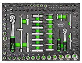 Alat u penastom modulu 1/2 i 1/4 nasadnih ključeva sa ručicama,adapterima,nastavcima JBM
